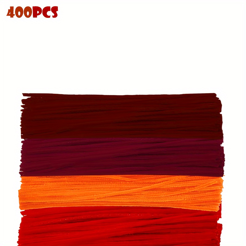 TEMU 400- Assorted Red Tones Chenille For , Flexible Iron Pipe Cleaners, 30cm Length