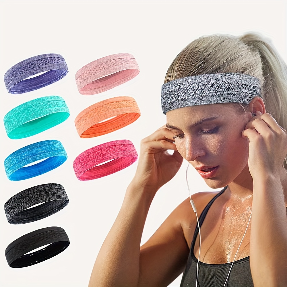 

6 Pieces Of Breathable Sports Headbands For Men And Women, Sweat-absorbing, Quick-drying Fabric, Suitable For All Seasons, Yoga, Basketball, Fitness And Gym