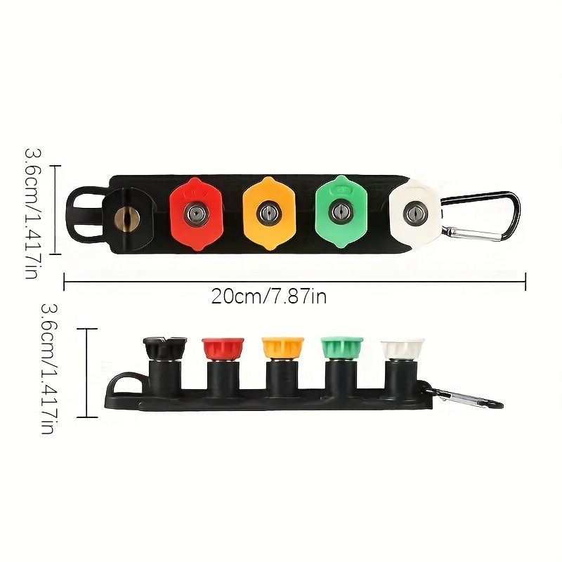 4350psi high pressure car wash water gun is used for high pressure cold water cleaning machine m22 14 tail connection 1 4 quick interface nozzles with storage base easy to store and not easy to lose Product details 5