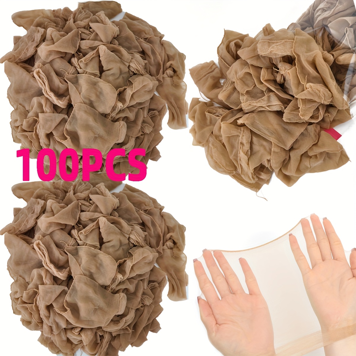 100pcs Women\'s Ultra Thin Sheer Wig Caps - Hd Stocking Cap with Stretchy Nylon Amazon.com: Waydress 100 Pieces Wig Cap Elastic Medium Nylon  main image 2