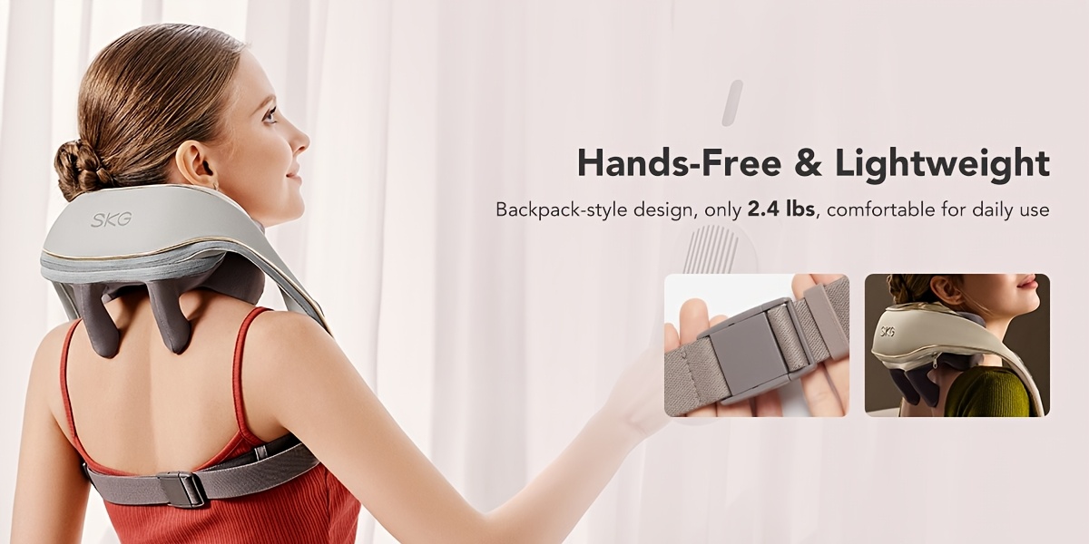 SKG Cordless Neck And Shoulder Massager with Heat, 6D Shiatsu Bionic Hand Kneading Machine for Trapezius And Back, Wearable Hands-Free Electric Deep Tissue Full Body Massager, Portable Home Office Car Tech Gifts for Women Men Mom Dad 13 SKG Cordless Neck And Shoulder Massager with Heat, 6D Shiatsu Bionic Hand Kneading Machine for Trapezius And Back, Wearable Hands-Free Electric Deep Tissue Full Body Massager, Portable Home Office Car Tech Gifts for Women Men Mom Dad