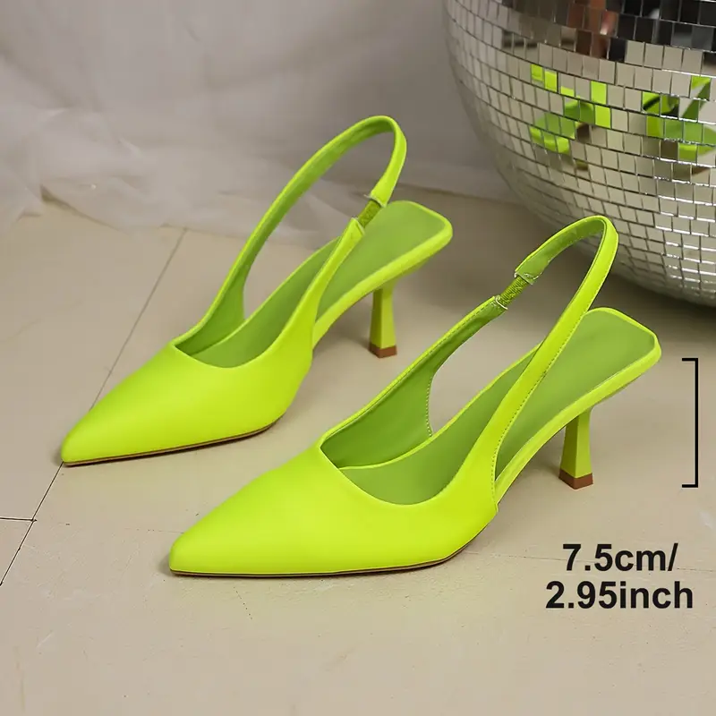 lime green ladies dress shoes Glossy Lime Green Chunky Heel Slingback Loafers on Luulla