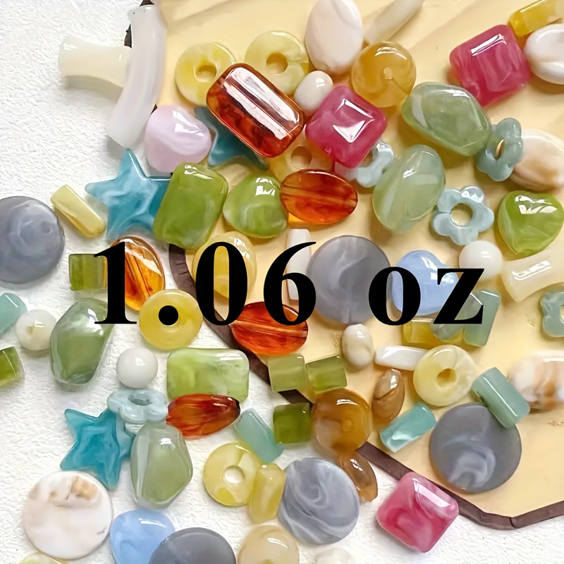 Image of 1.06oz Vintage Acrylic Beads Set - Assorted Colors For Creative Making, Crafting & Bracelet Design - Ideal For Handmade Accessories And Fashion Projects, Beads Set