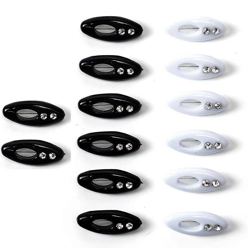 14pcs Hijab Pins For Women - Black And White Plastic Pins For Scarves, Hijabs, Shawls - Durable And Hijab Clips
