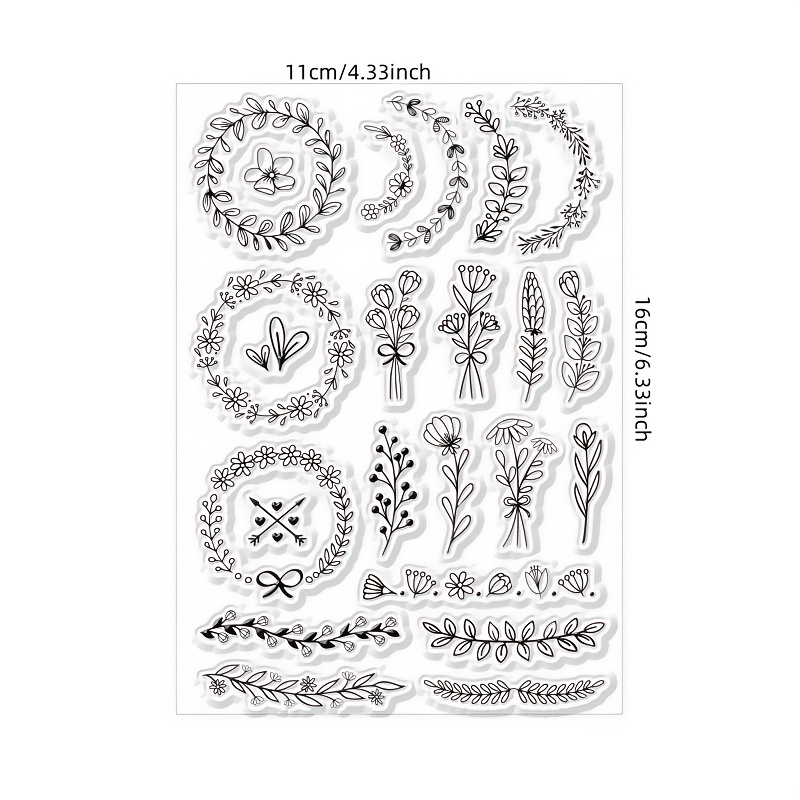 Image of 1pc Wild Flower Bouquet Transparent Stamp Plant Silicone Seal For Diy Card Making Photo Embossed Painting Lettering Paper Craft