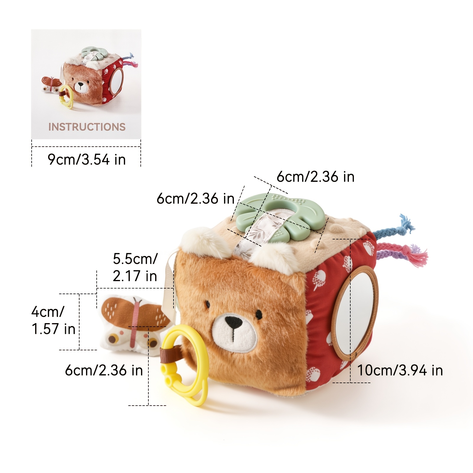Visual Tactile Forest Animals Educational Blocks, Multifunctional Cube Toy
