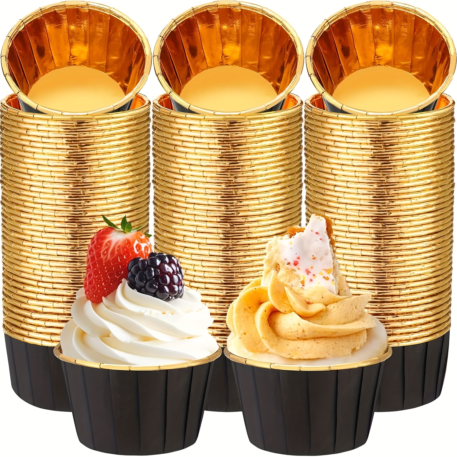 50 Pirottini Per Cupcake In Carta - Stampini Per Muffin Colorati, Ideali Per Compleanni, Feste E Matrimoni (Rosso)