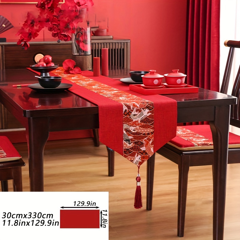 TEMU A Red Tablecloth For Year, Featuring A Chinese Style, Perfect For Party Decorations And Festive Table