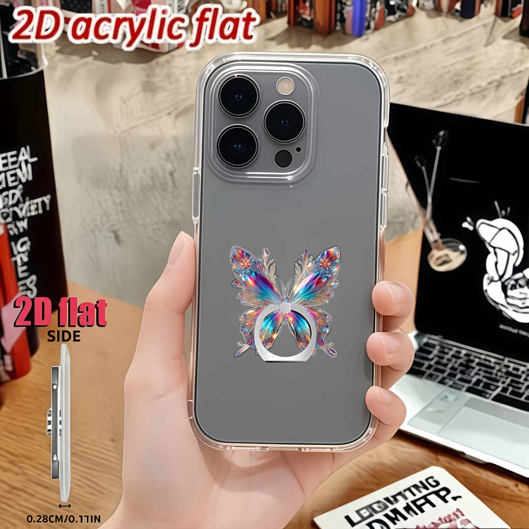 TEMU 1pc 2d Acrylic Ring Stand | 360° Rotatable, , Anti-drop, Universal For Phones, Tablets, Gaming Consoles