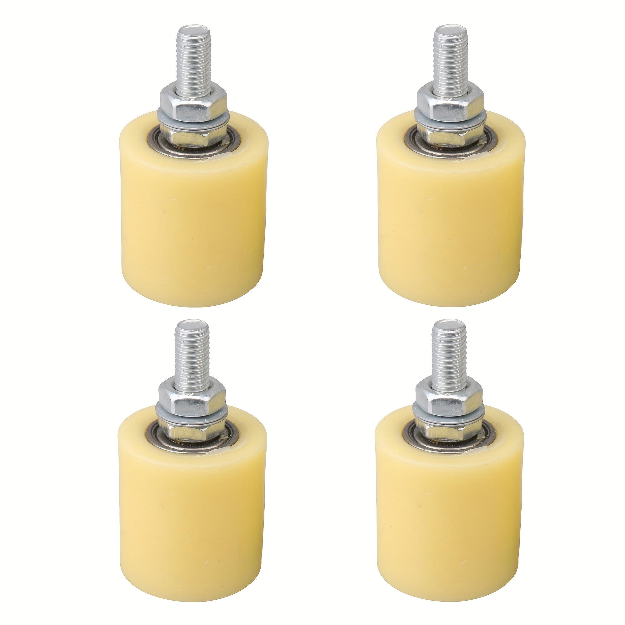 

4-pack Pp Material Guide Wheels, Industrial Hardware Casters, 40mm Diameter With Threaded Stem