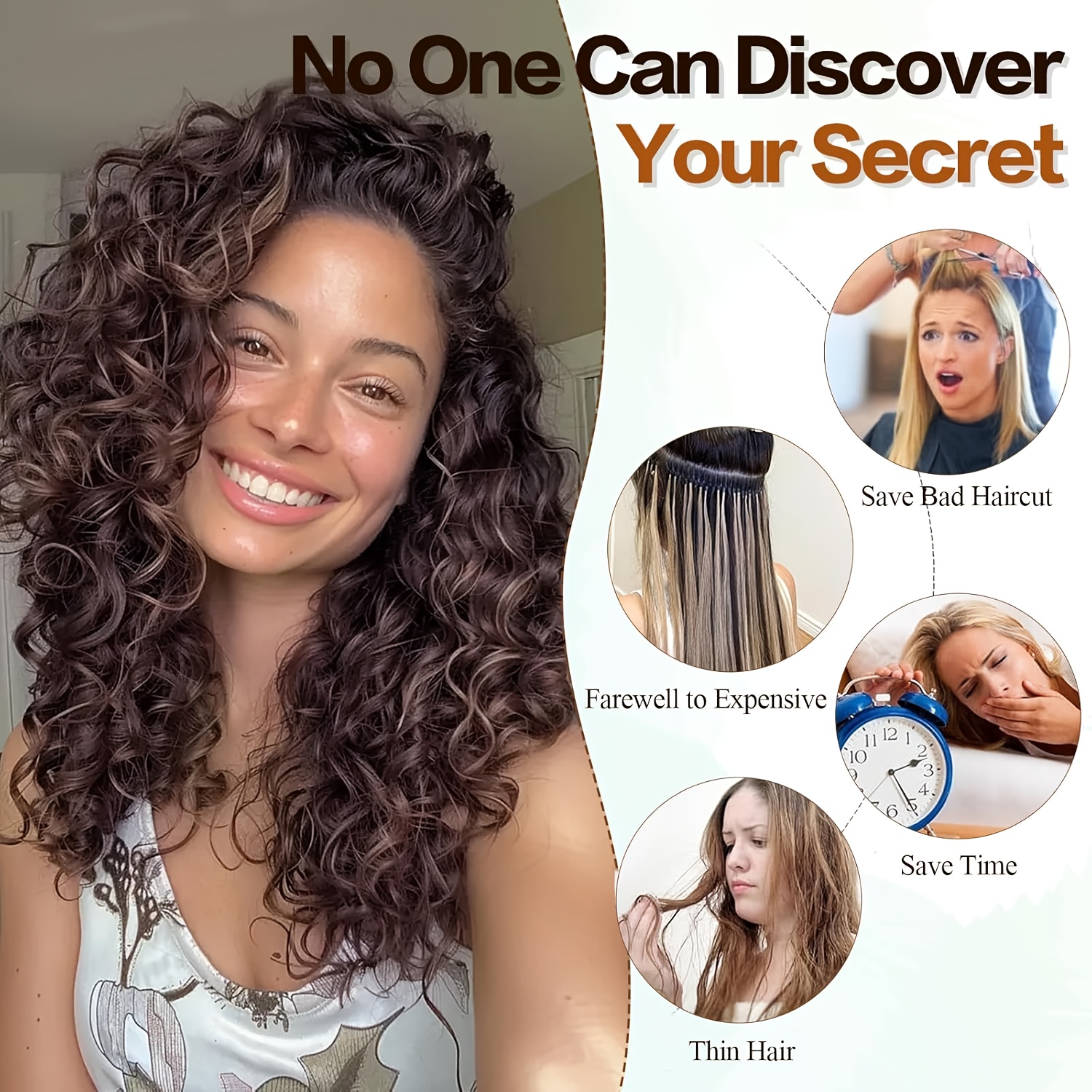 4pcs 30.48 cm clip-in short curly hair extensions with lace weft - invisible hairpieces for women, heat-resistant &  , adds volume & length,    , hair volume enhancer, elegant hairpiece,   hairpiece details 6