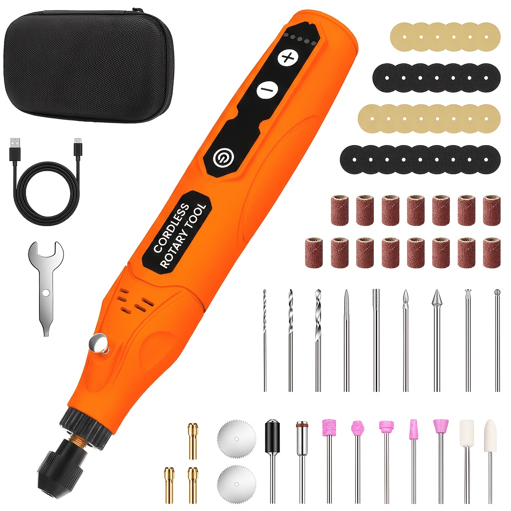 TEMU 490pcs Rotary Tool Accessories Kit/71pcs With Mini Cordless Rotary Tool, Easy To Cut, Sandblasted, Ground, Engraved, Polished, Drilled And