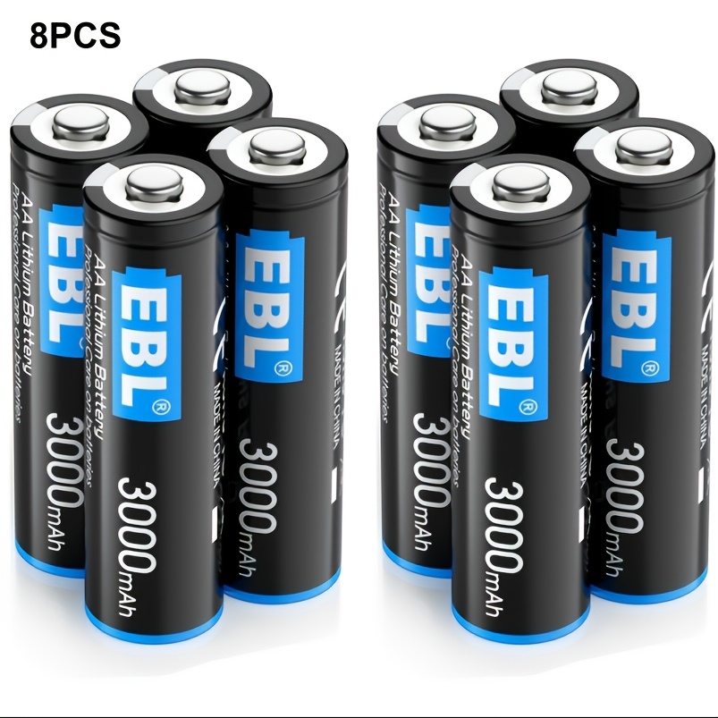 TEMU 8/16pcs Ebl Aa Lithium Batteries 3000mah 1.5v - Volt Battery For System Flashlight Toy [non-rechargeable Batteries]