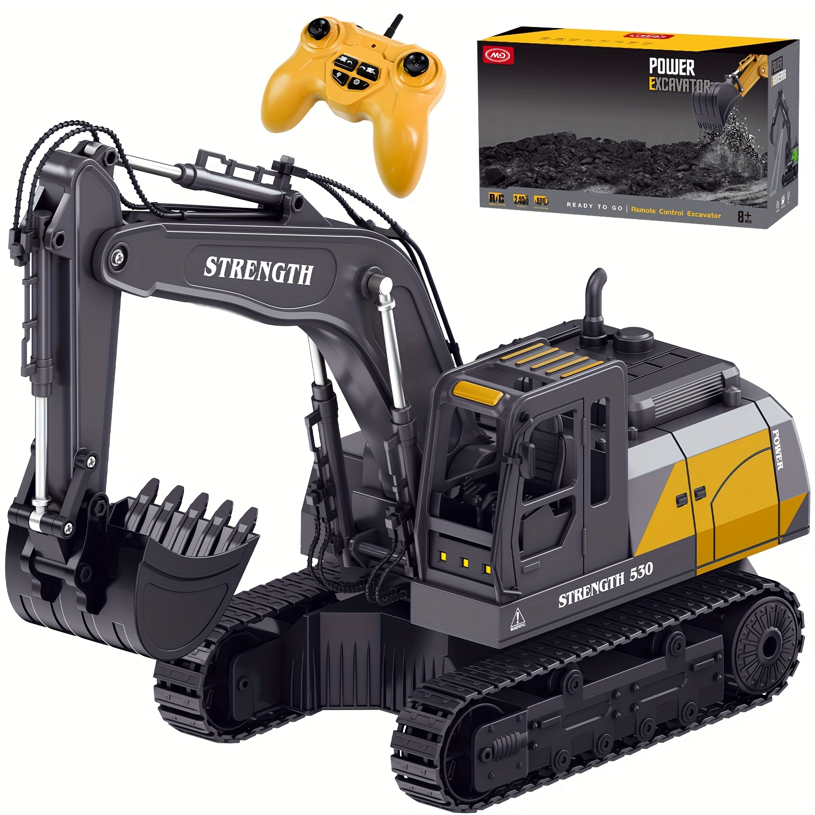 [RC Excavator] 1:20 Scale Alloy RC Excavator Toys | Remote Control Construction Vehicle, Metal Shovel, Battery Powered, Digging Arm | Birthday Gift, Easter Gifts For Adults Boys Kids