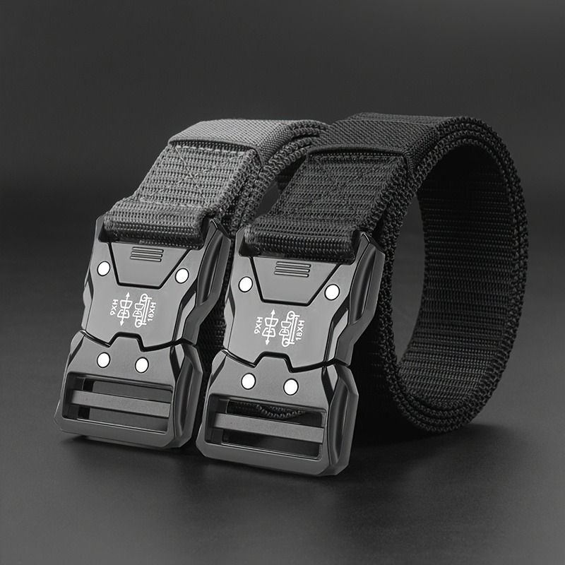 2pcs unisex   nylon belts breathable canvas design quick release   comfortable durable for outdoor sports training black sports belts adjustable belt durable belt   belt 4