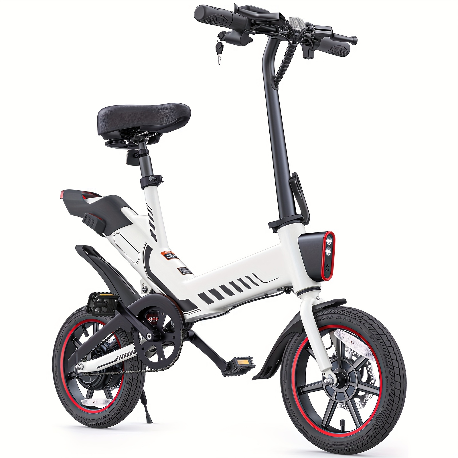 

14'' Electric Bike For Adults, Electric Bicycle For Teenagers Ebike With 18.6mph Folding Electric Bike With 36v/374wh Battery Throttle & Pedal Assist, City Commuter