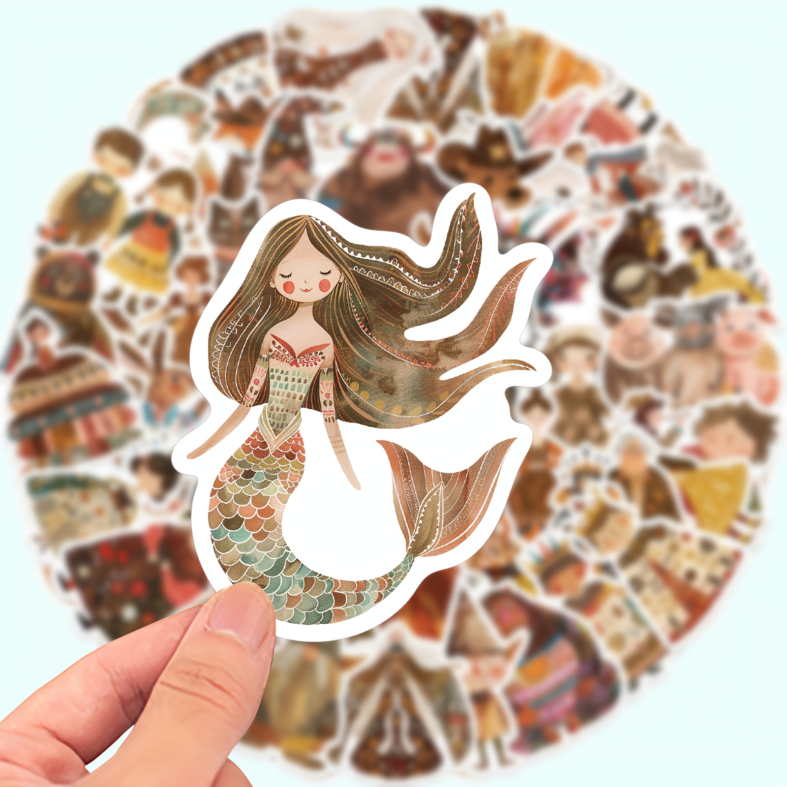 

50-pack Adorable Fairy Tale Characters Stickers, Decorative Vinyl Decals For Laptops, Notebooks, Water Bottles, Luggage, Helmets, Motorcycles, Guitars, Holiday Gifts, Reward Presents – White