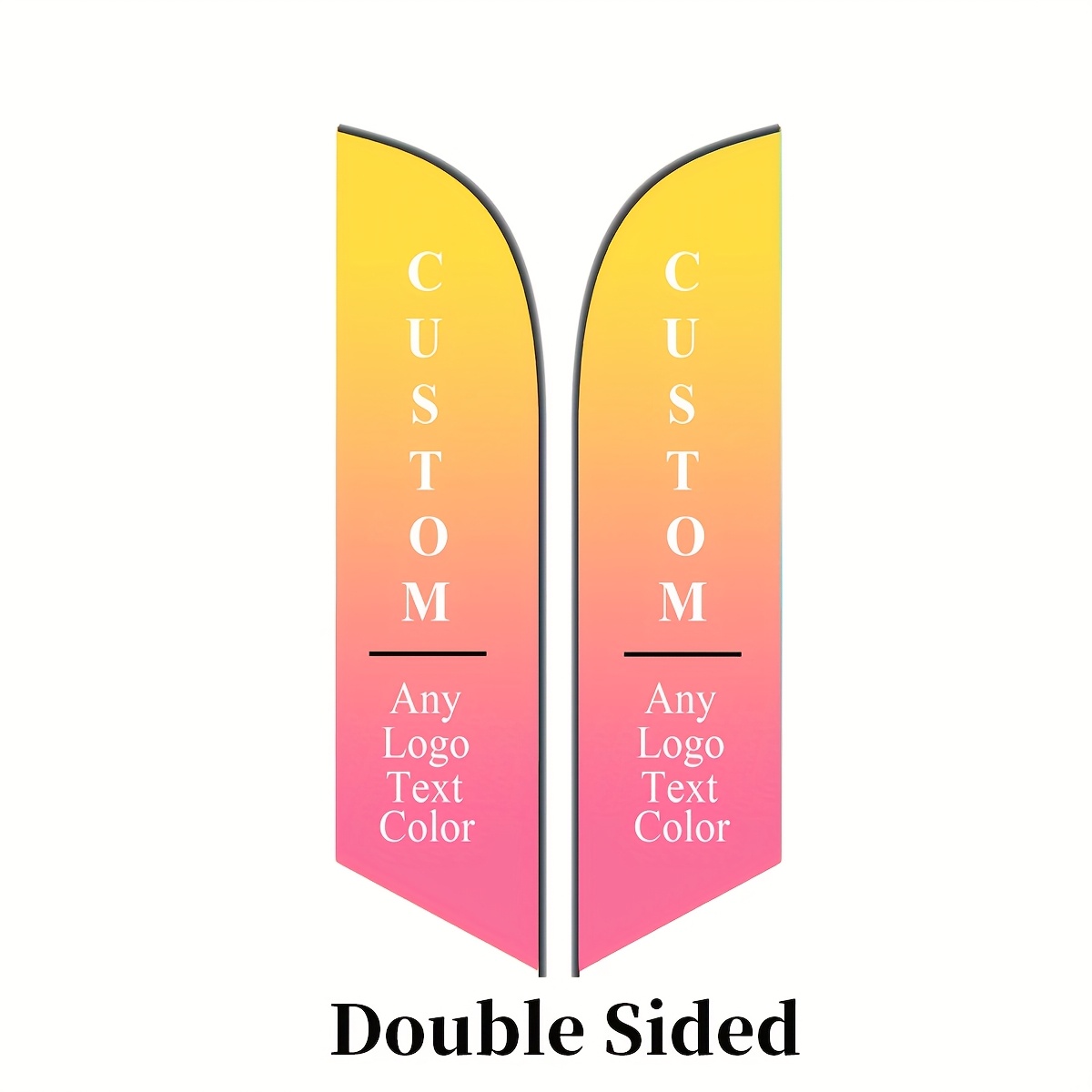 TEMU 2d Flat - 2d Flat - Polyester Fabric Custom Advertising Customized Logo Text( Flag), Personalized Double Sided/single Sided Open Flag Sign For