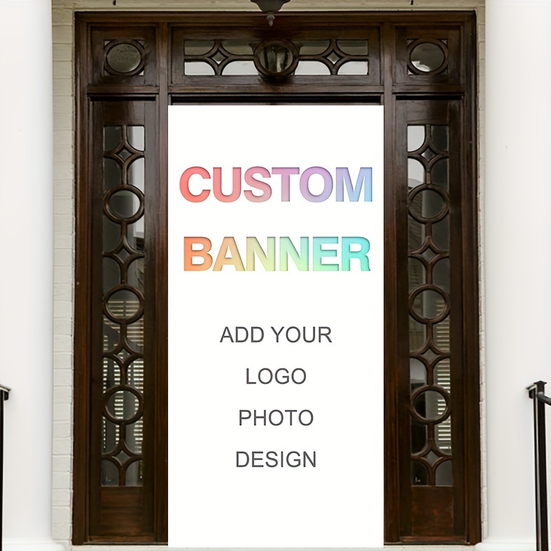 

1pc Personalized Door Decoration Banner34.6x70.8in, Customize Your Own Image. Front Porch Photo Booth Props Party Celebration Party Supplies