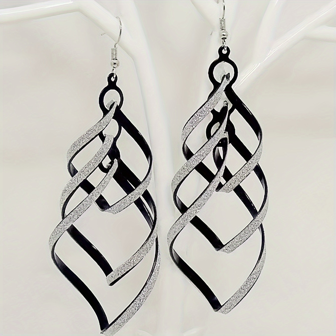 Silvery Frosted Long Tassel Earrings & Iron Posts - Versatile Jewelry
