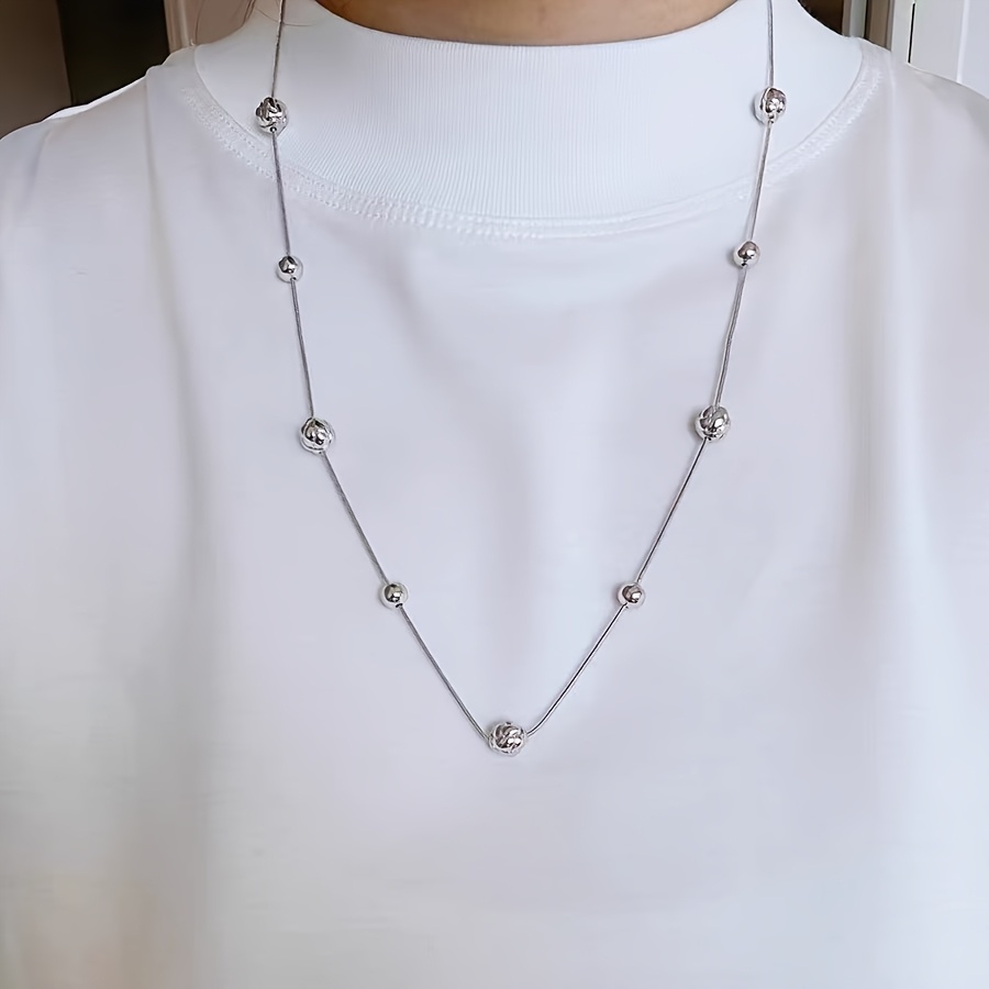 Women's Three-dimensional Woven Ball Snake Chain Necklace