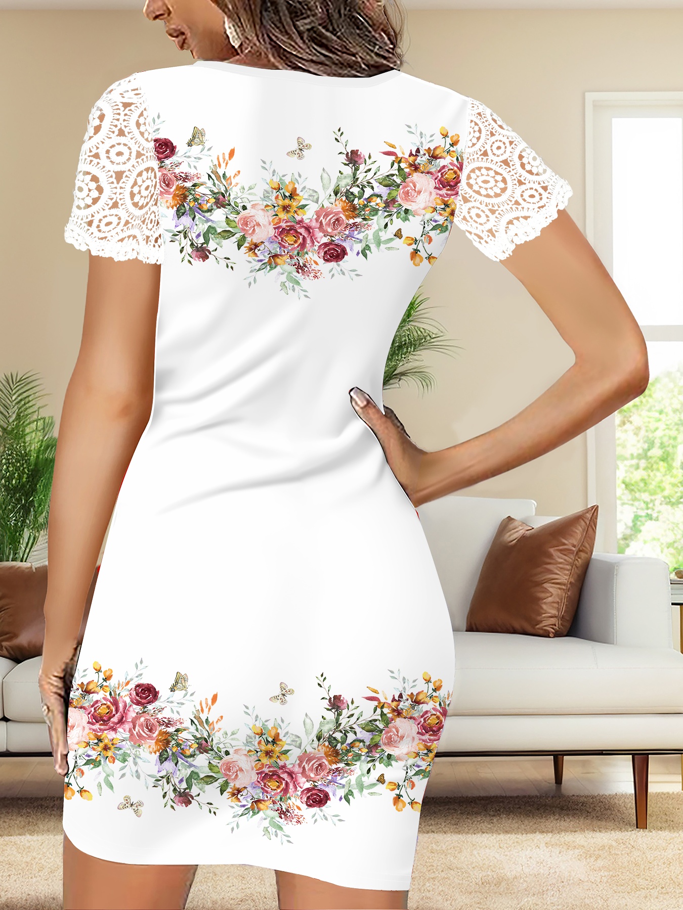 lace floral bodycon dress Candice Strapless Floral Lace Mini Dress • Shop American Threads Women's Trendy Online Boutique Floral Multi / M main image 1