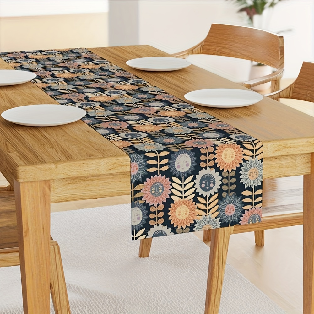 13x72 Inch Autumnal Sunflower Table Runner Kitchen Decor Rectangular