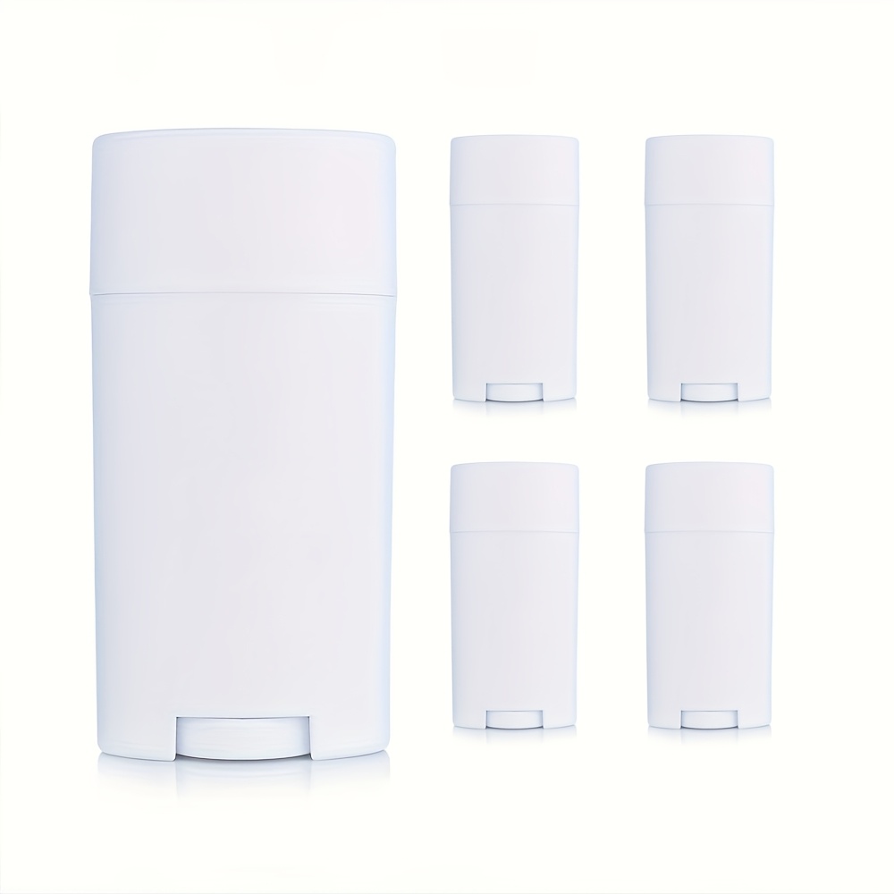 5pcs 75g Empty White Frosted Oval Sunscreen Stick Deodorant Stick Rotating Fragrance Stick Container Filled At Home