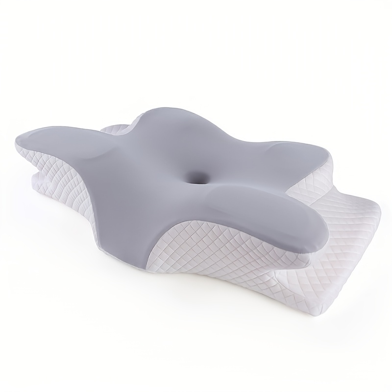 TEMU 1pc 1000g High-density Ergonomic Pillow For Neck, Slow Rebound For Back & Side Sleepers, Machine Washable Cover, Hotel Fabric