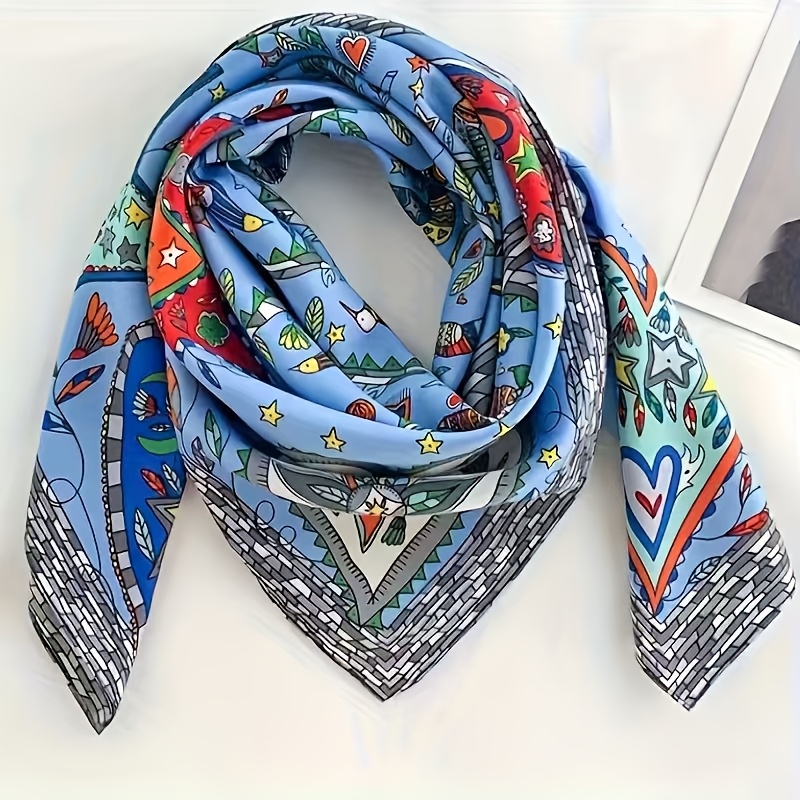 A New 90cm Printed Scarf For Women, , , And . Made From Premium Materials, Perfect For Accessorizing Shirts And A Touch Of