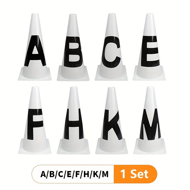 E-shop 8 Stück 32 cm verdickte Markierungskegel, Buchstaben-Markierungskegel, Fußball-Agilitätstrainingsausrüstung,