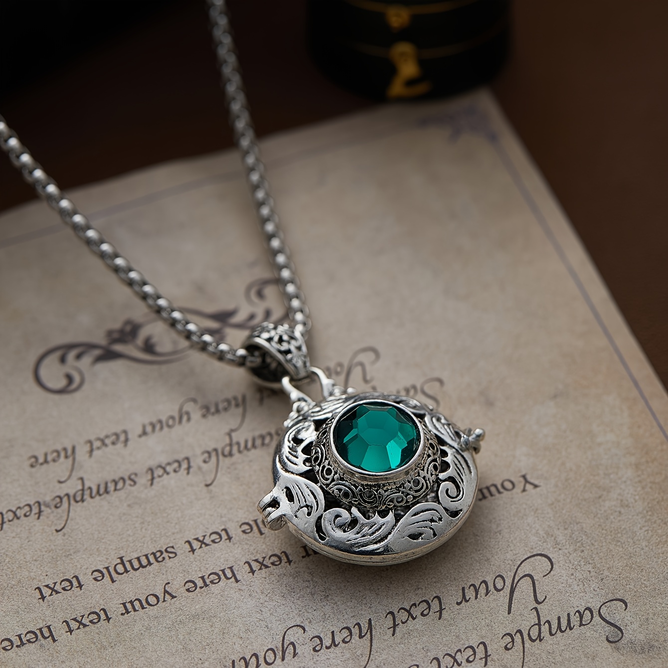 TEMU Vintage Style With Incense Balls, Branches, Hollowed Out Pendants, Necklaces, Jewelry Gifts, 1pc