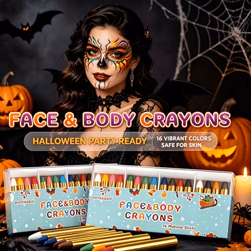 Face Paint Crayons 16 Colors Safe Washable