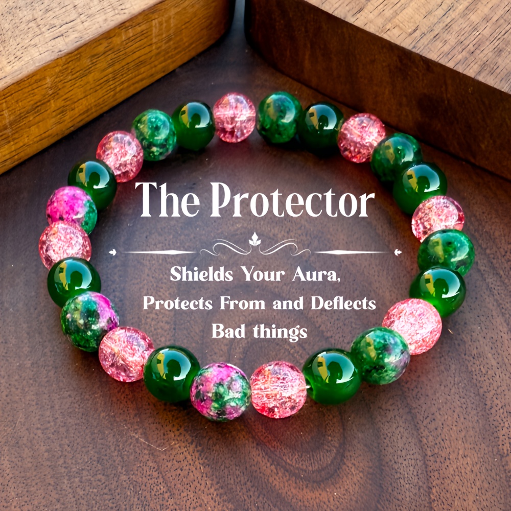Image of 1pc/guardian Beaded Bracelet, Natural Zoisite/aventurine Handmade Stretch Bracelet, Suitable For Men And Women, Perfect Gift For Family Or