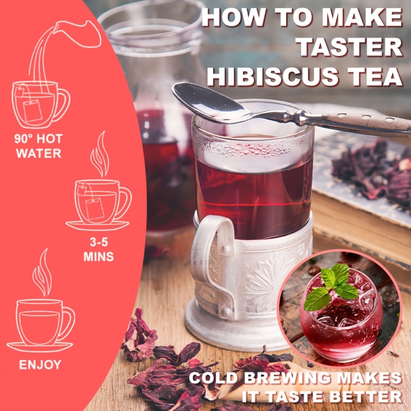 Hibiscus Tea 100 Count Herbal Tea, No Sugar, Caffeine Free, Tart and Refreshing for Circulation and Cardiovascular Wellness