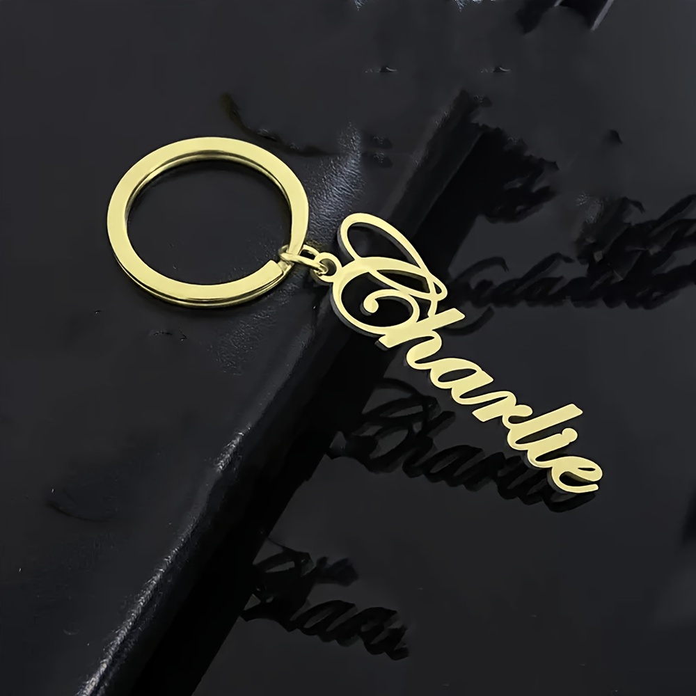 

Personalized "" Engraved Golden-tone Stainless Steel Keychain - Chic & , Ideal For Use Or As A Gift For , Personalized Gift|elegant Keychain| Keychain