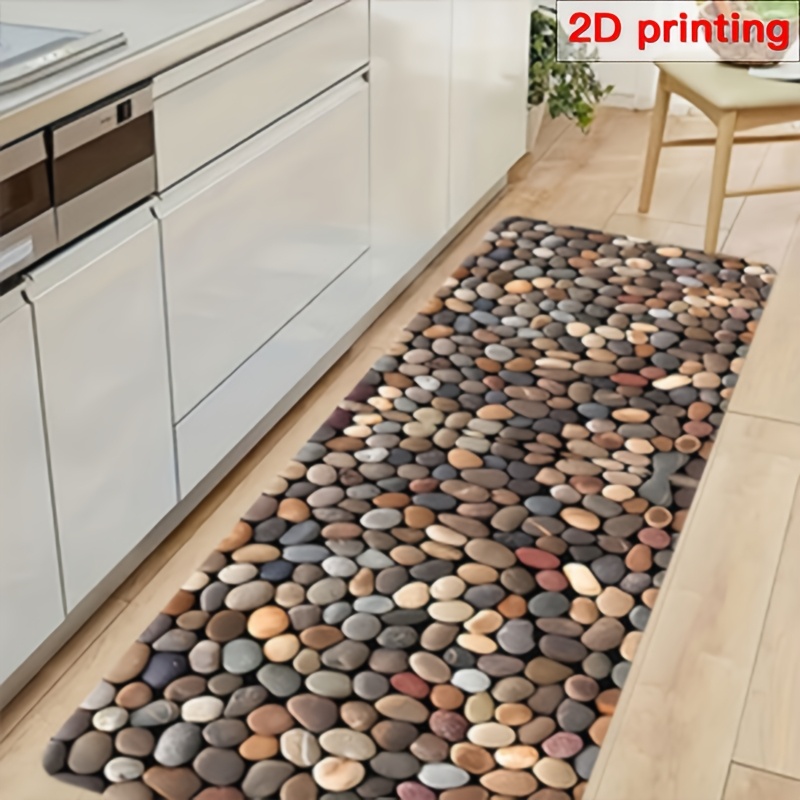 E-shop 2D flach 1 Stück Hochwertige -Druckmuster Design Matte - Samtmaterial rechteckige Matte, maschinenwaschbar, geeignet für Küche, Bad, Wohnzimmer,