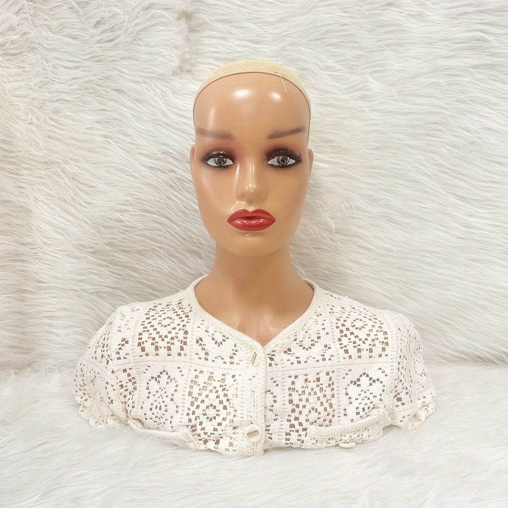 Super Realistischer Perückenkopf Mit Schultern - Perfekt Für Frisuren, Hüte, Schmuck & Mehr (4 Stück, Beige)