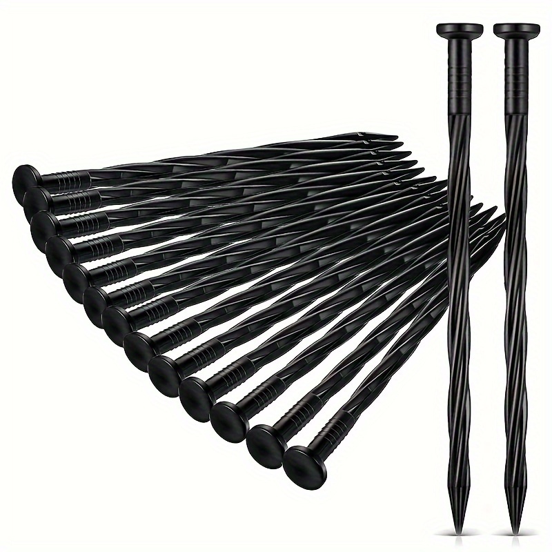 

30pcs, 20cm Plastic Edging Nail, Spiral Nylon Landscape Anchoring Spikes, 8 Inches Garden Landscapes Stakes For Lawn Paver Edging, Barrier