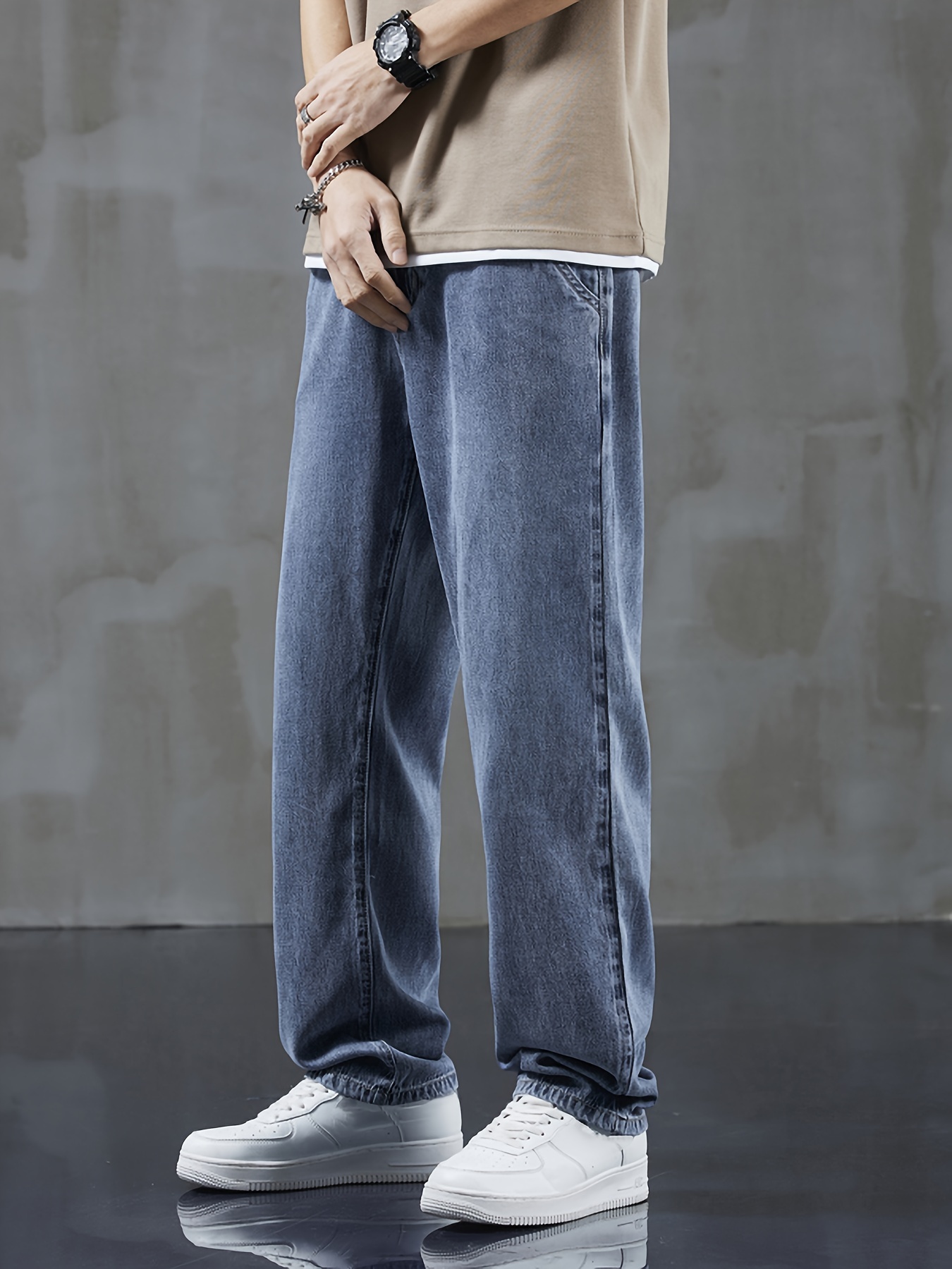 men's summer casual straight leg jeans 100% soft Temu Georgia