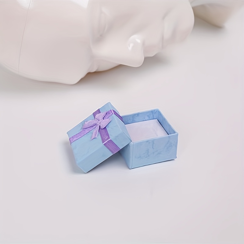 E-shop 24 Stück dunkel gefärbte Mini-Ringboxen mit Deckeln - Elegante schwarze und blaue Schmetterlings-Verlobungs-Geschenkboxen für Ohrringe, Schmuck,