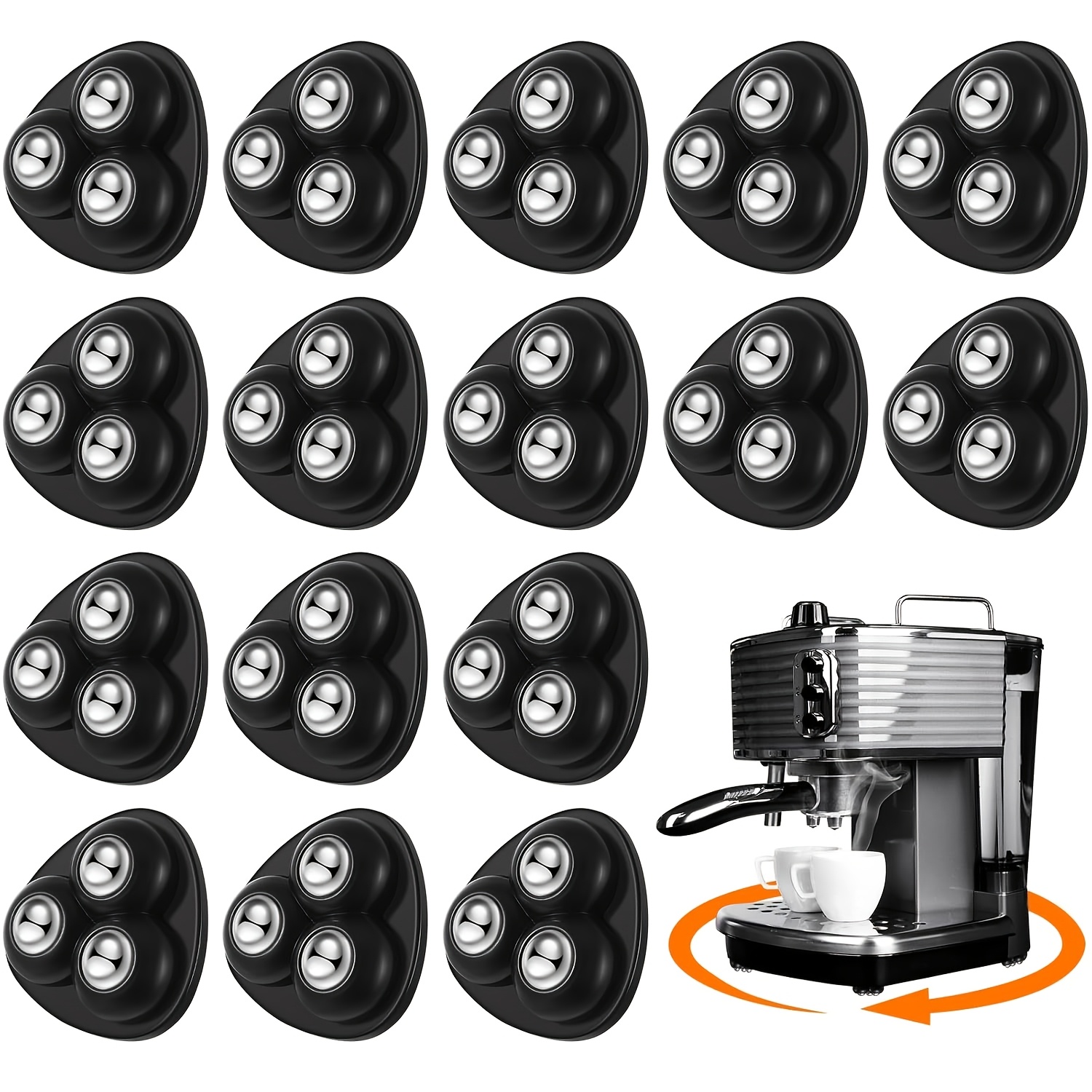 

24pcs Mini Self-adhesive Caster Wheels - , Appliance Rollers For Kitchen & Home Use