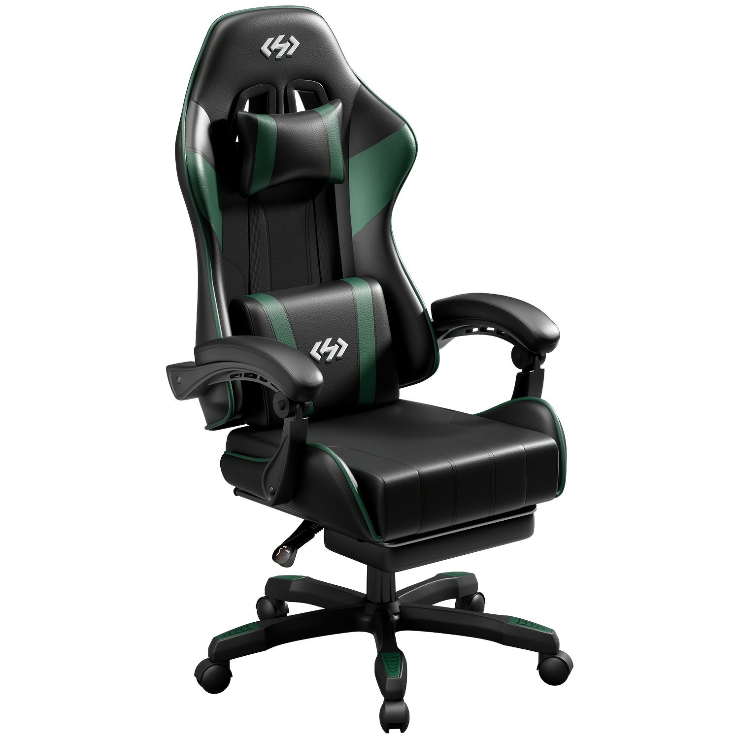 TEMU Ergonomic Gaming Chair With , Retractable Footrest, Headrest & Lumbar Support, Pu Leather Swivel Computer Desk Chair For Office & Gaming