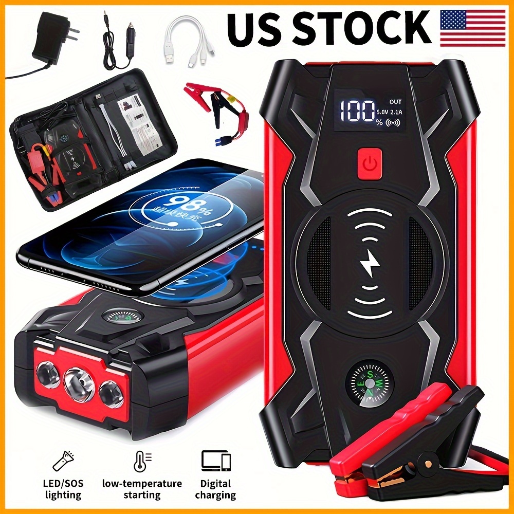

Car Jump Starter Power Box Battery Charger Portable Wireless Charging