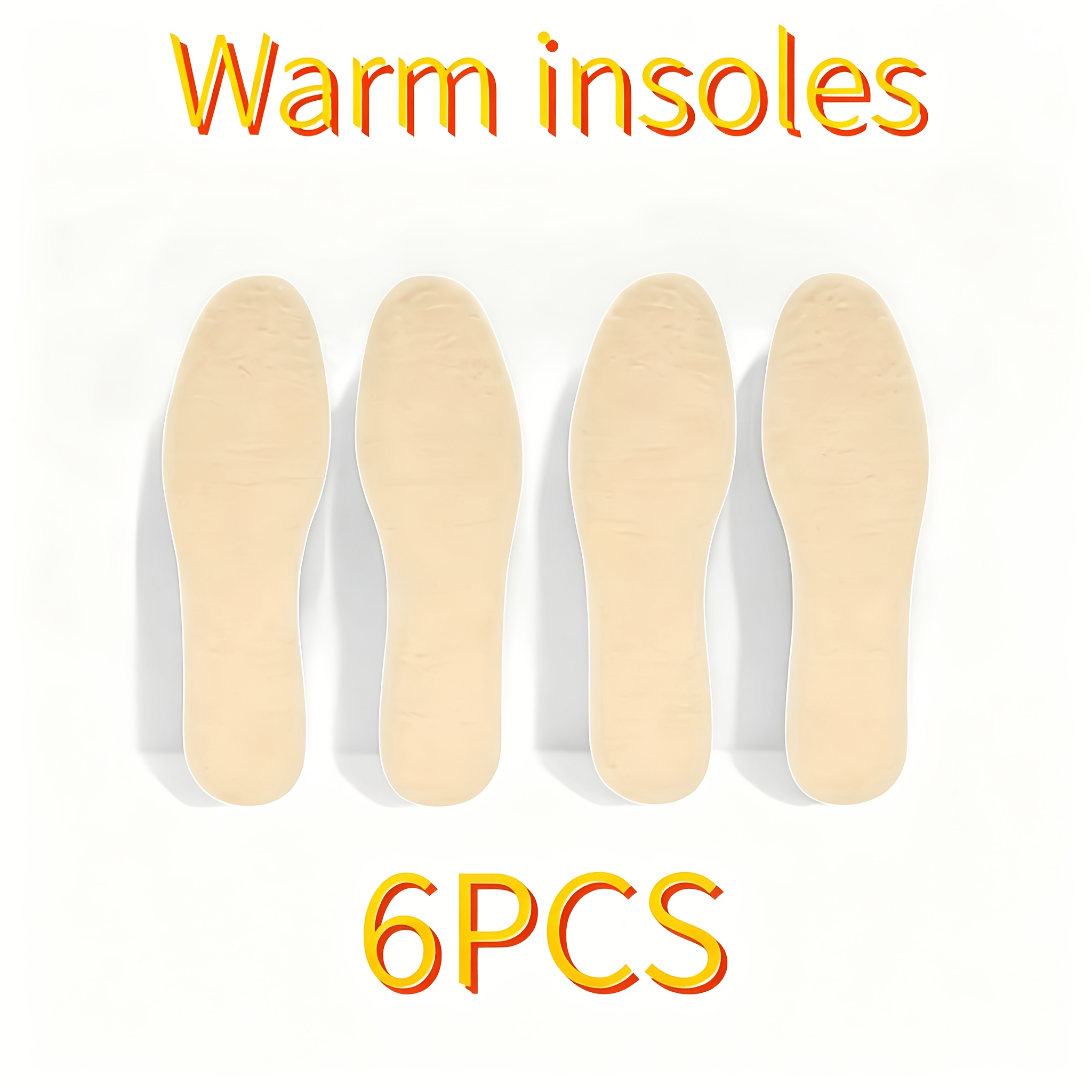 TEMU 3 Pairs Winter Warm Insoles For Men And Women, Wool-like Thickened Thermal Shoe Inserts, Breathable Sweat-wicking Cushion Pads, Soft Warmers For