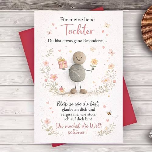 1 greeting card 1 envelope floral heart greeting card cute blank inside for daughter birthday graduation encouragement from mom or dad thoughtful gift for her