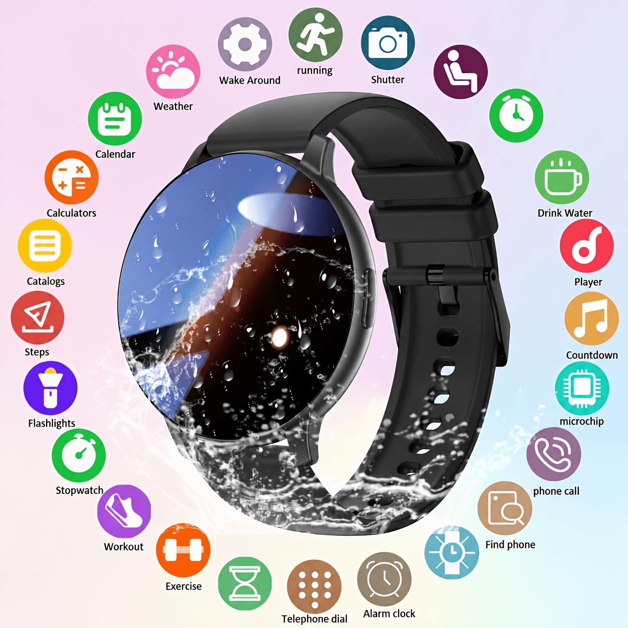 Image of New Smart Watch, Ip67 | Unisex | Valentine's Day Gift - Wireless Calls/texts/multiple Sports /remote Camera Control/fitness , Compatible With Iphone And , Usb Charging, Silicone Strap
