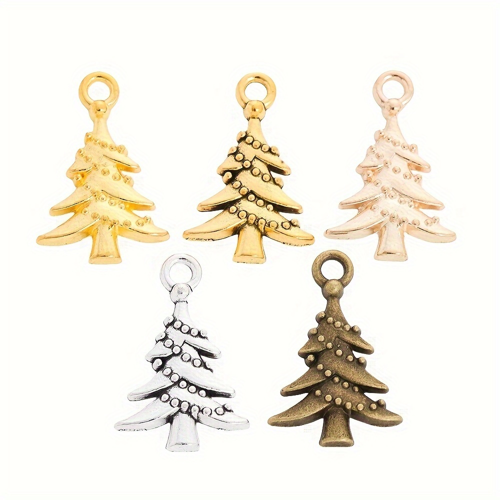 

250pcs Vintage Alloy Christmas Tree Pendants Accessories Wholesale Bracelet Necklace Materials