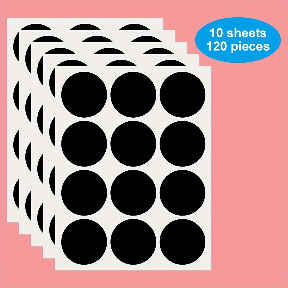 120pcs 1.5" Reusable Round Chalkboard Labels - Perfect For Jars, Spices & Craft Rooms