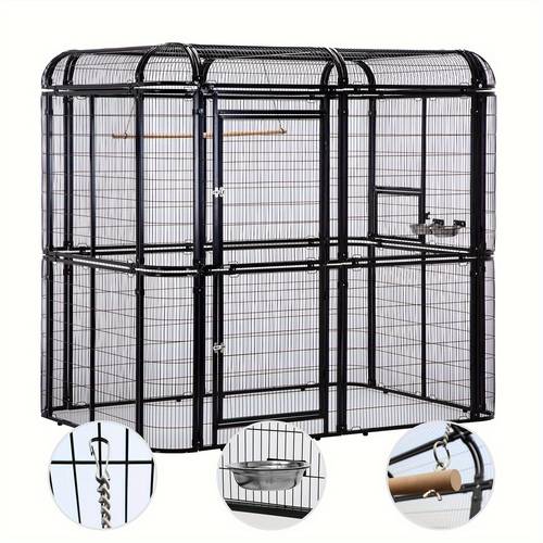 iron large walk in bird cage parakeet parrot cockatiel macaw finch aviary heavy duty pet house